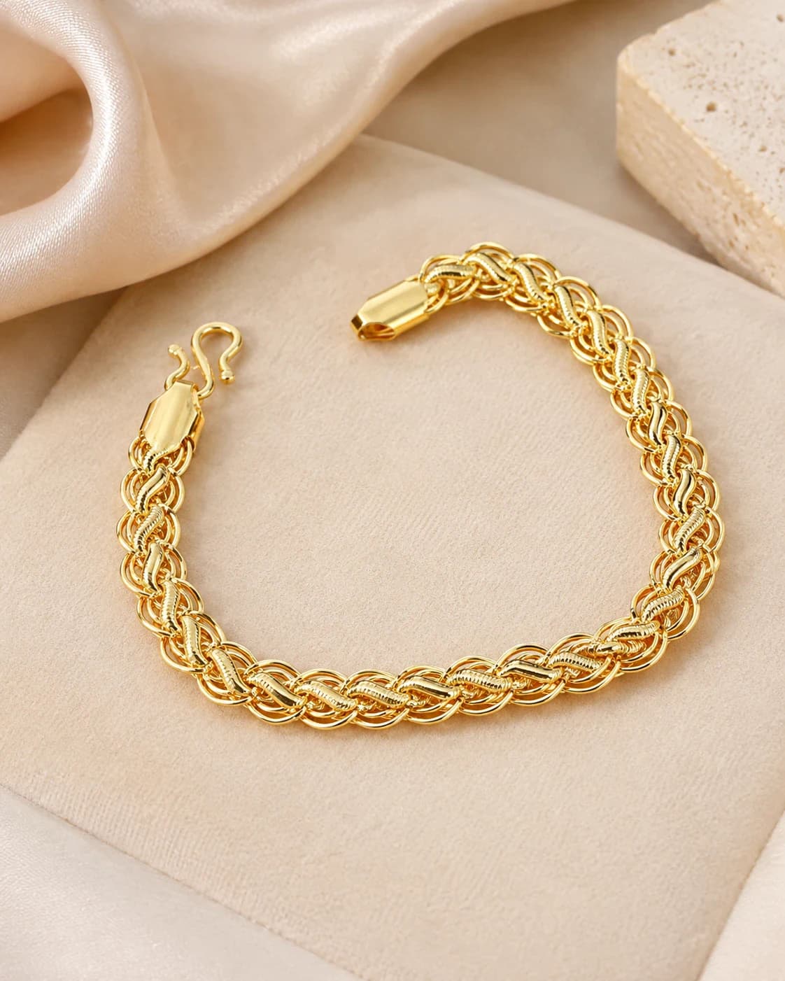 Royal Weave Gold-Tone Men’s Bracelet
